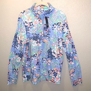 Kim Rogers Spring Floral Jacket Top Half Zip Long Sleeves Women’s Sz Large NWT